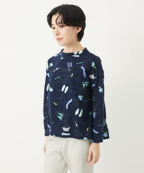 Maison de CINQ / メゾン ドゥ サンク カットソー | [日本製]バスルームリップルプリントカットソー | 詳細3