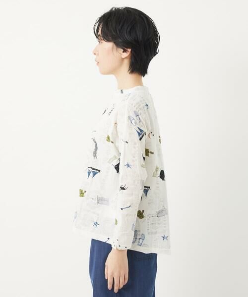 Maison de CINQ / メゾン ドゥ サンク カットソー | [日本製]バスルームリップルプリントカットソー | 詳細5