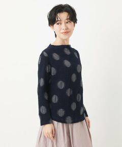 Maison de CINQ / メゾン ドゥ サンク カットソー | [日本製]強撚コットンドットジャガードカットソー