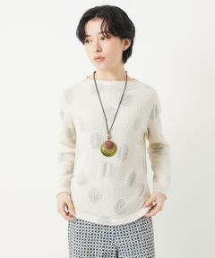 Maison de CINQ / メゾン ドゥ サンク カットソー | [日本製]強撚コットンドットジャガードカットソー