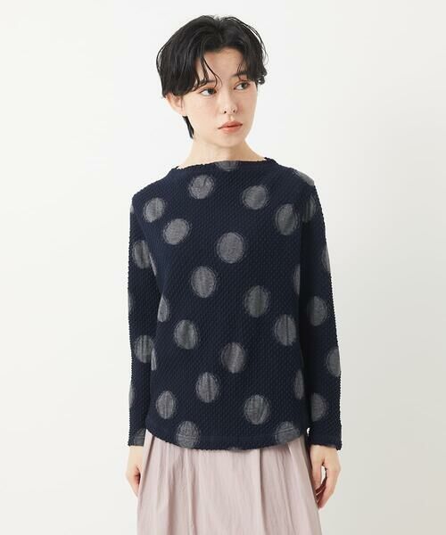 Maison de CINQ / メゾン ドゥ サンク カットソー | [日本製]強撚コットンドットジャガードカットソー | 詳細2