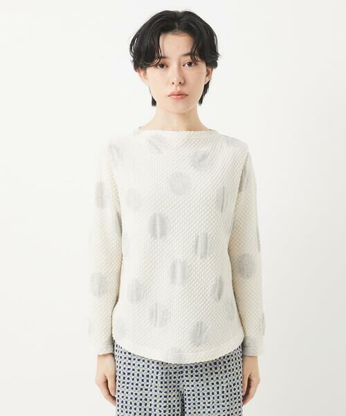 Maison de CINQ / メゾン ドゥ サンク カットソー | [日本製]強撚コットンドットジャガードカットソー | 詳細3