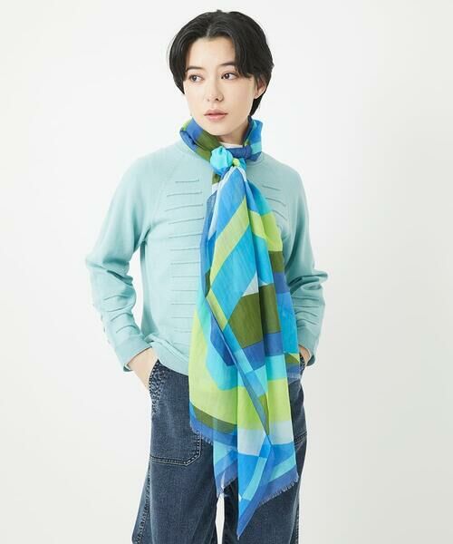 Maison de CINQ / メゾン ドゥ サンク マフラー・ショール・スヌード・ストール | 幾何学柄シルク混ストール | 詳細1