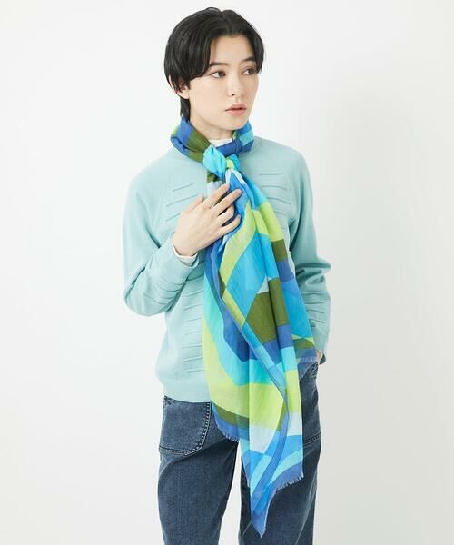 Maison de CINQ / メゾン ドゥ サンク マフラー・ショール・スヌード・ストール | 幾何学柄シルク混ストール | 詳細2
