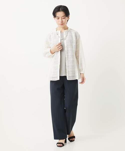 Maison de CINQ / メゾン ドゥ サンク シャツ・ブラウス | 【セットアップ対応】幾何ボーダーレースプリーツブラウス | 詳細14