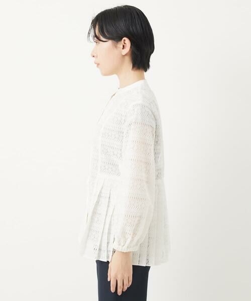 Maison de CINQ / メゾン ドゥ サンク シャツ・ブラウス | 【セットアップ対応】幾何ボーダーレースプリーツブラウス | 詳細4