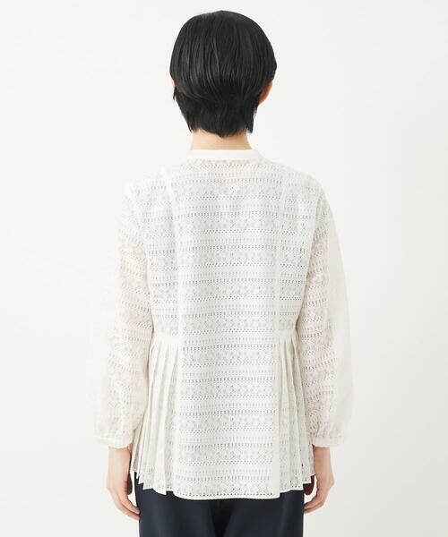 Maison de CINQ / メゾン ドゥ サンク シャツ・ブラウス | 【セットアップ対応】幾何ボーダーレースプリーツブラウス | 詳細5