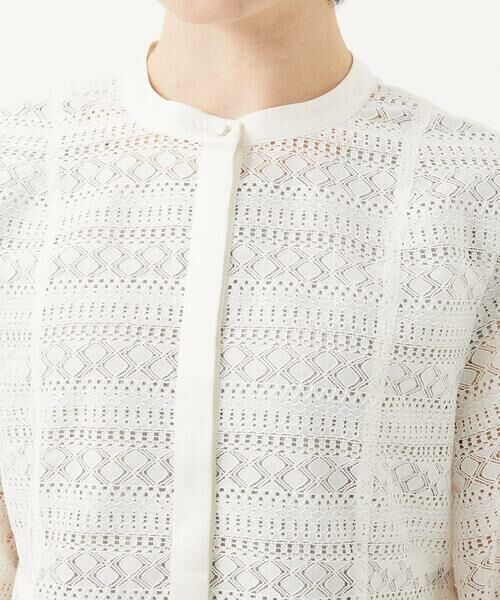 Maison de CINQ / メゾン ドゥ サンク シャツ・ブラウス | 【セットアップ対応】幾何ボーダーレースプリーツブラウス | 詳細6