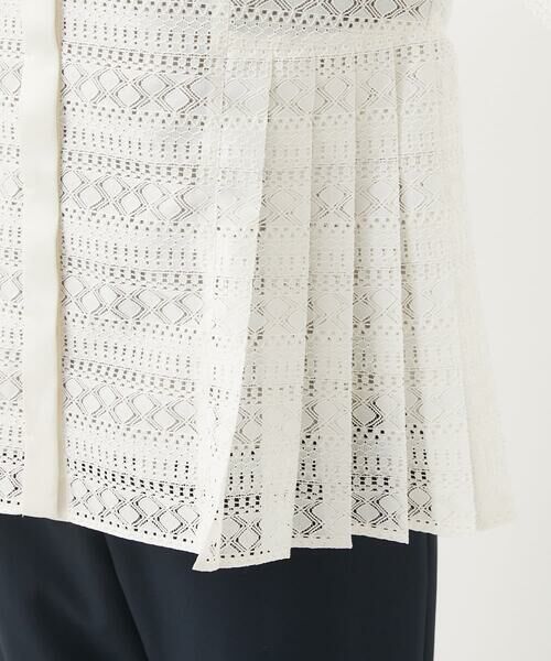 Maison de CINQ / メゾン ドゥ サンク シャツ・ブラウス | 【セットアップ対応】幾何ボーダーレースプリーツブラウス | 詳細8