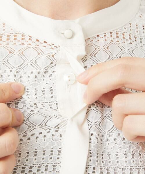 Maison de CINQ / メゾン ドゥ サンク シャツ・ブラウス | 【セットアップ対応】幾何ボーダーレースプリーツブラウス | 詳細9