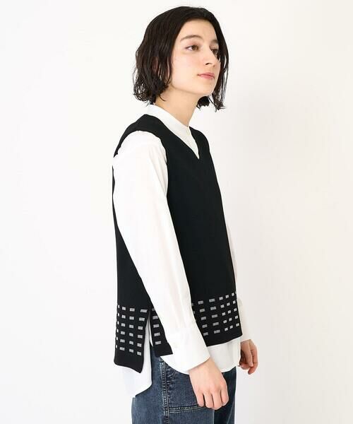 Maison de CINQ / メゾン ドゥ サンク ベスト | スクエアジャガードニットベスト | 詳細1