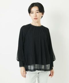 Maison de CINQ / メゾン ドゥ サンク カットソー | チュールドッキングジャージプルオーバー