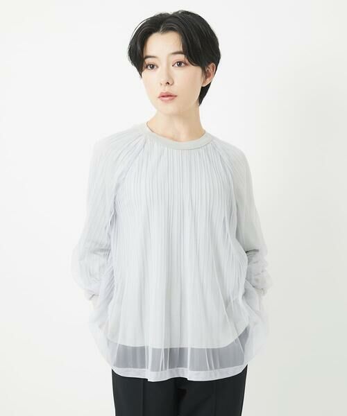 Maison de CINQ / メゾン ドゥ サンク カットソー | チュールドッキングジャージプルオーバー | 詳細1