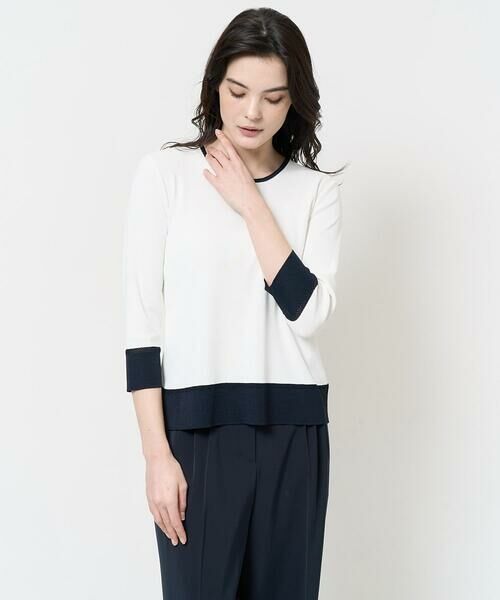 Maison de CINQ / メゾン ドゥ サンク ニット・セーター | [吸湿･速乾･抗菌･防臭 / アンサンブル対応]バイカラーニット | 詳細1