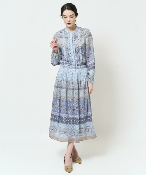 Maison de CINQ / メゾン ドゥ サンク ミニ・ひざ丈スカート | [セットアップ対応]プリントフレアースカート | 詳細11