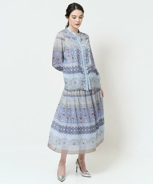 Maison de CINQ / メゾン ドゥ サンク ミニ・ひざ丈スカート | [セットアップ対応]プリントフレアースカート | 詳細9