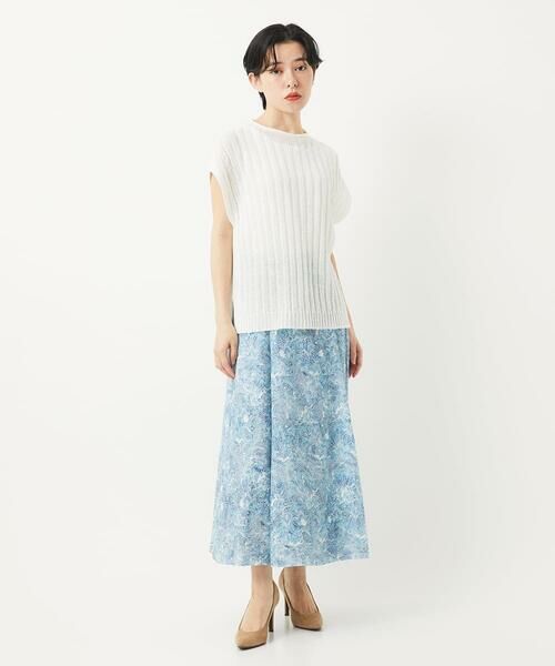 Maison de CINQ / メゾン ドゥ サンク ロング・マキシ丈スカート | [セットアップ対応]モダン更紗プリントスカート | 詳細16