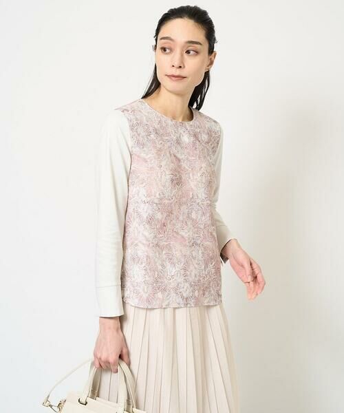 Maison de CINQ / メゾン ドゥ サンク カットソー | [セットアップ対応]モダン更紗プリントカットソー | 詳細1