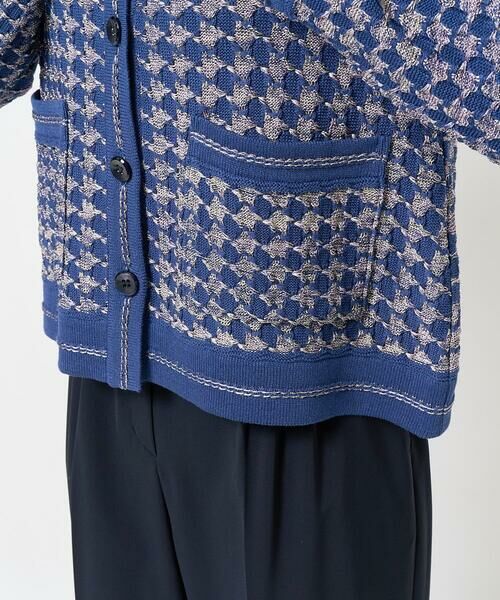 Maison de CINQ / メゾン ドゥ サンク ノーカラージャケット | 千鳥柄ニットジャケット | 詳細11