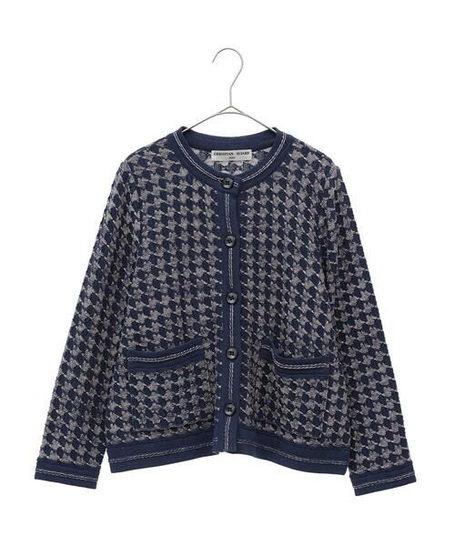 Maison de CINQ / メゾン ドゥ サンク ノーカラージャケット | 千鳥柄ニットジャケット | 詳細27