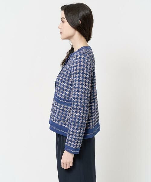 Maison de CINQ / メゾン ドゥ サンク ノーカラージャケット | 千鳥柄ニットジャケット | 詳細6