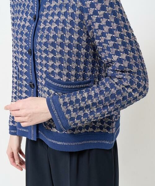 Maison de CINQ / メゾン ドゥ サンク ノーカラージャケット | 千鳥柄ニットジャケット | 詳細9