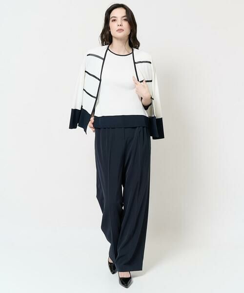 Maison de CINQ / メゾン ドゥ サンク カーディガン・ボレロ | [吸湿･速乾･抗菌･防臭 / アンサンブル対応]バイカラーニットカーディガン | 詳細11