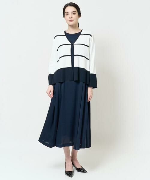 Maison de CINQ / メゾン ドゥ サンク カーディガン・ボレロ | [吸湿･速乾･抗菌･防臭 / アンサンブル対応]バイカラーニットカーディガン | 詳細24