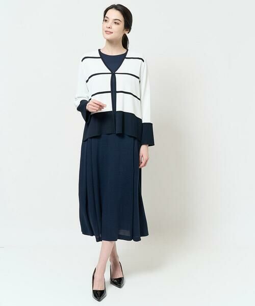 Maison de CINQ / メゾン ドゥ サンク カーディガン・ボレロ | [吸湿･速乾･抗菌･防臭 / アンサンブル対応]バイカラーニットカーディガン | 詳細25