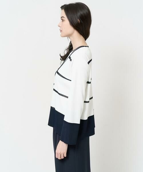 Maison de CINQ / メゾン ドゥ サンク カーディガン・ボレロ | [吸湿･速乾･抗菌･防臭 / アンサンブル対応]バイカラーニットカーディガン | 詳細3
