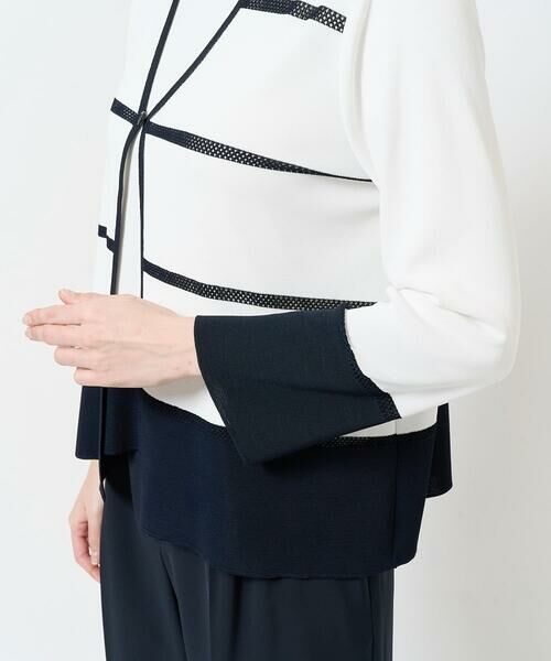 Maison de CINQ / メゾン ドゥ サンク カーディガン・ボレロ | [吸湿･速乾･抗菌･防臭 / アンサンブル対応]バイカラーニットカーディガン | 詳細6