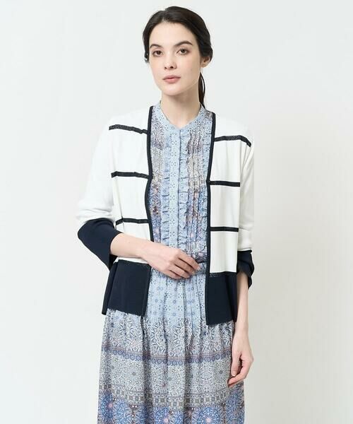 Maison de CINQ / メゾン ドゥ サンク カーディガン・ボレロ | [吸湿･速乾･抗菌･防臭 / アンサンブル対応]バイカラーニットカーディガン | 詳細9