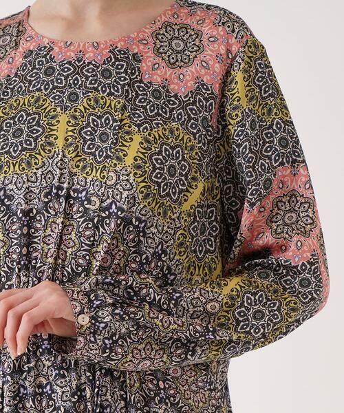 Maison de CINQ / メゾン ドゥ サンク ロング・マキシ丈ワンピース | 【小さいサイズ】ヴィンテージ風モチーフ総柄ワンピース | 詳細6