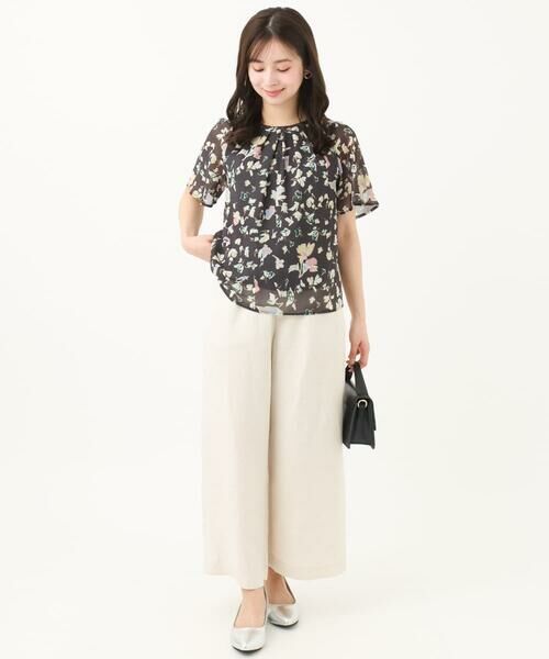 Maison de CINQ / メゾン ドゥ サンク シャツ・ブラウス | 【小さいサイズ】フレアースリーブ花柄シフォンブラウス/洗える/セットアップ対応 | 詳細14