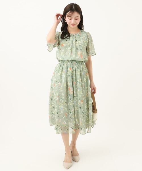 Maison de CINQ / メゾン ドゥ サンク シャツ・ブラウス | 【小さいサイズ】フレアースリーブ花柄シフォンブラウス/洗える/セットアップ対応 | 詳細21