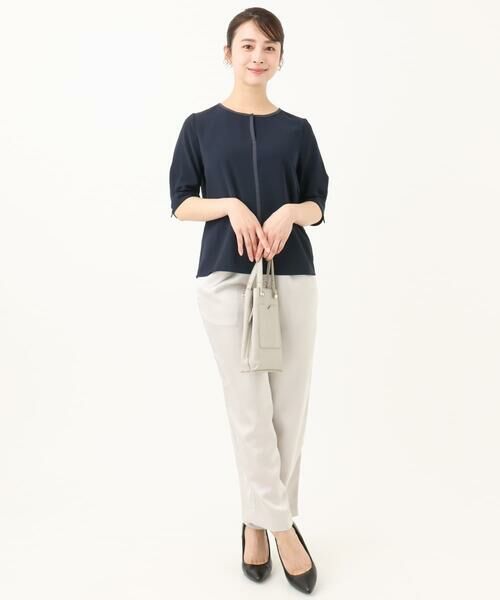 Maison de CINQ / メゾン ドゥ サンク シャツ・ブラウス | 【小さいサイズ】配色パイピングVネックブラウス/洗える | 詳細25