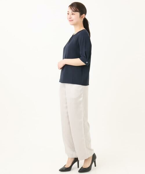 Maison de CINQ / メゾン ドゥ サンク シャツ・ブラウス | 【小さいサイズ】配色パイピングVネックブラウス/洗える | 詳細26