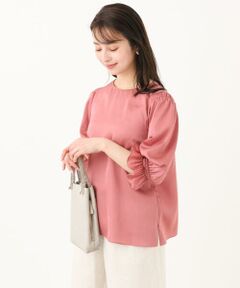 Maison de CINQ / メゾン ドゥ サンク シャツ・ブラウス | 【小さいサイズ】ボリュームスリーブサテンブラウス/洗える