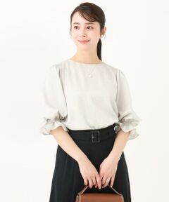 Maison de CINQ / メゾン ドゥ サンク シャツ・ブラウス | 【小さいサイズ】ボリュームスリーブサテンブラウス/洗える