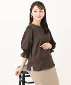 Maison de CINQ / メゾン ドゥ サンク シャツ・ブラウス | 【小さいサイズ】ボリュームスリーブサテンブラウス/洗える