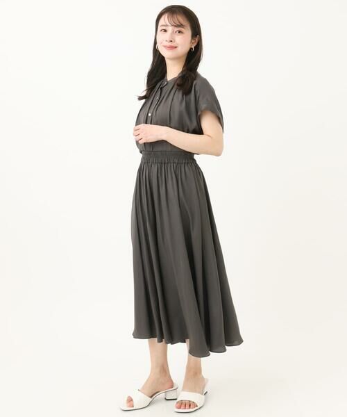 Maison de CINQ / メゾン ドゥ サンク シャツ・ブラウス | 【小さいサイズ】バンドカラーサテンブラウス(新色追加)/接触冷感/洗える/セットアップ対応 | 詳細28