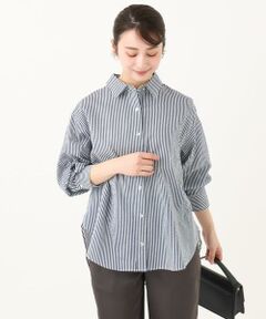 Maison de CINQ / メゾン ドゥ サンク シャツ・ブラウス | 【小さいサイズ】ストライプ柄サッカーシャツブラウス/洗える