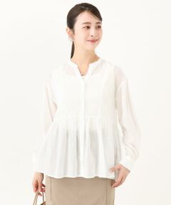Maison de CINQ / メゾン ドゥ サンク シャツ・ブラウス | 【小さいサイズ】コットンシフォンブラウス/洗える