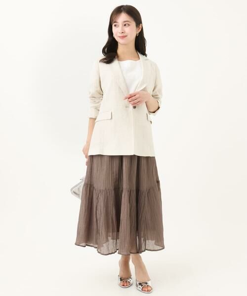 Maison de CINQ / メゾン ドゥ サンク テーラードジャケット | 【小さいサイズ】リネン混テーラードジャケット/洗える/セットアップ対応 | 詳細20