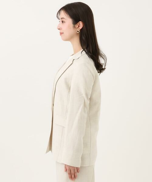 Maison de CINQ / メゾン ドゥ サンク テーラードジャケット | 【小さいサイズ】リネン混テーラードジャケット/洗える/セットアップ対応 | 詳細4