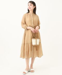 Maison de CINQ / メゾン ドゥ サンク ロング・マキシ丈ワンピース | 【小さいサイズ】ソフト楊柳ティアードワンピース/洗える