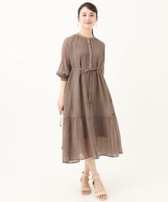 Maison de CINQ / メゾン ドゥ サンク ロング・マキシ丈ワンピース | 【小さいサイズ】ソフト楊柳ティアードワンピース/洗える