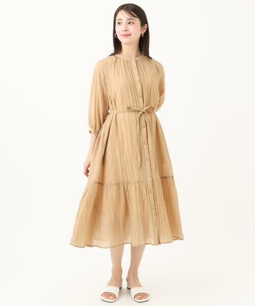 Maison de CINQ / メゾン ドゥ サンク ロング・マキシ丈ワンピース | 【小さいサイズ】ソフト楊柳ティアードワンピース/洗える | 詳細10