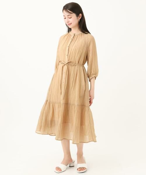 Maison de CINQ / メゾン ドゥ サンク ロング・マキシ丈ワンピース | 【小さいサイズ】ソフト楊柳ティアードワンピース/洗える | 詳細11