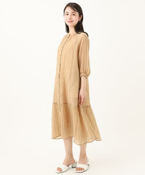 Maison de CINQ / メゾン ドゥ サンク ロング・マキシ丈ワンピース | 【小さいサイズ】ソフト楊柳ティアードワンピース/洗える | 詳細12